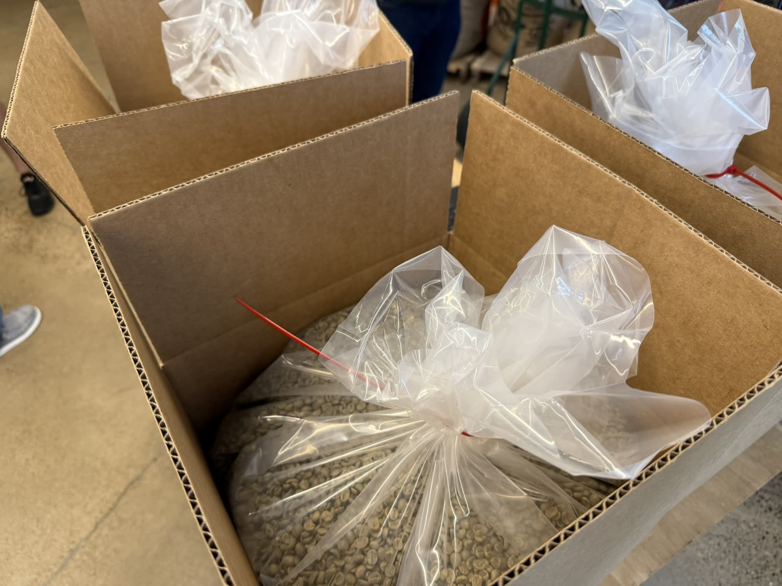 Coffee packed and ready for a buyer.